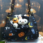 ハロウィンを楽しくするミニポーチ★黒いドレスの白うさぎちゃん