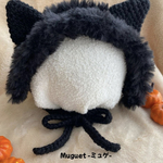 ✨残り僅か✨【ハロウィン/秋冬】2wayふわもこ猫耳ヘッドドレス＊baby kids レディース　お揃い　ハロウィン　黒猫　秋冬コーデ　お出かけ　パーティー　コスプレ　ニューボーンフォト