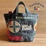 tuttifun＊denim＋hickory maru bag     A115