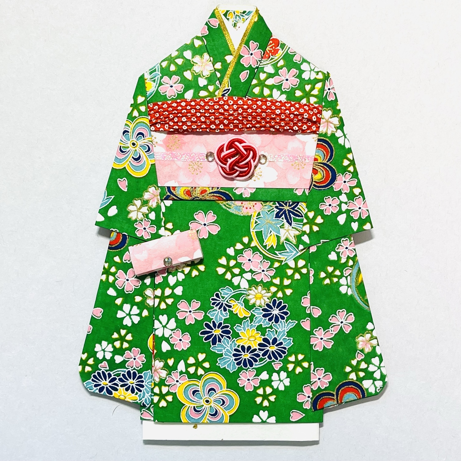 ご注文品】P2 着物のポチ袋 かんたん折り紙】着物のポチ袋※音声