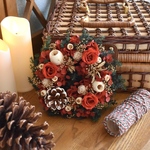 やさしい灯りに包まれるクリスマスガーデンリース　ミニ