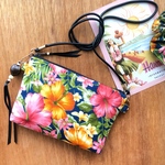 上品ネイビーハワイアンポシェット☆ポーチ☆ククイのチャーム付き