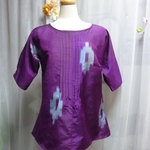 　紫のプルオーバー　着物リメイク