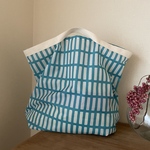 エコバッグ　コンビニサイズ　ターコイズ　ナイロン　レトロモダン