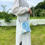 サコッシュ　19×17cm　ブルーの珊瑚