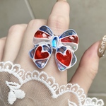 【再販】〜夢ガラスリボン❤️💙リング〜