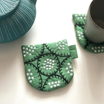 新作⭐︎刺繍コースター(1枚)☆マグカップデザイン⭐︎グリーン