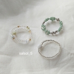 ビーズリング3点セット"💚🤍✨"(現品限り)