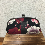 POPO♡ハンドメイド☆親子がま口長財布☆黒猫