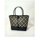 かごバッグ 【M】black & ivory　プラカゴバッグ