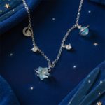 ❤送料無料❤ <星降る夜> ブレスレット ❤オーロラブルー・流れ星デザイン❤ デイリー 華奢 透明感