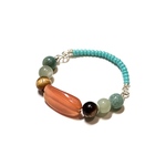 カーネリアン・シェル・タイガーアイ・ヒスイの指輪　A-6