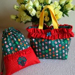 M☆ フリルミニバッグ & 巾着 👜クリスマス柄