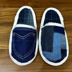 洗濯機丸洗いOK★スリッパ•室内履き★デニムリメイク　ルームシューズ