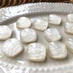 15mm○ふっくら○スクエアカボション(ホワイト)　18個