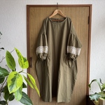 natural*ワッシャーバルーンOP**カーキ