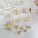 薔薇　パーツ ローズ   樹脂粘土　ホワイト　10