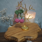 【大人気商品】🍒ちいさめぽんぽんフルーツ🍒さくらんぼモチーフ 小鳥用おもちゃ 文鳥/セキセイインコ/コザクラインコ/オカメインコ 鈴入り 手編み 吊り下げ ブランコ用 ハンドメイド