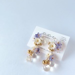 【人気♡】品よく華やか｜りんどうの2wayピアス/イヤリング 和装・浴衣にも◎