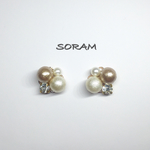 New☆Beige×Snow  パールピアス