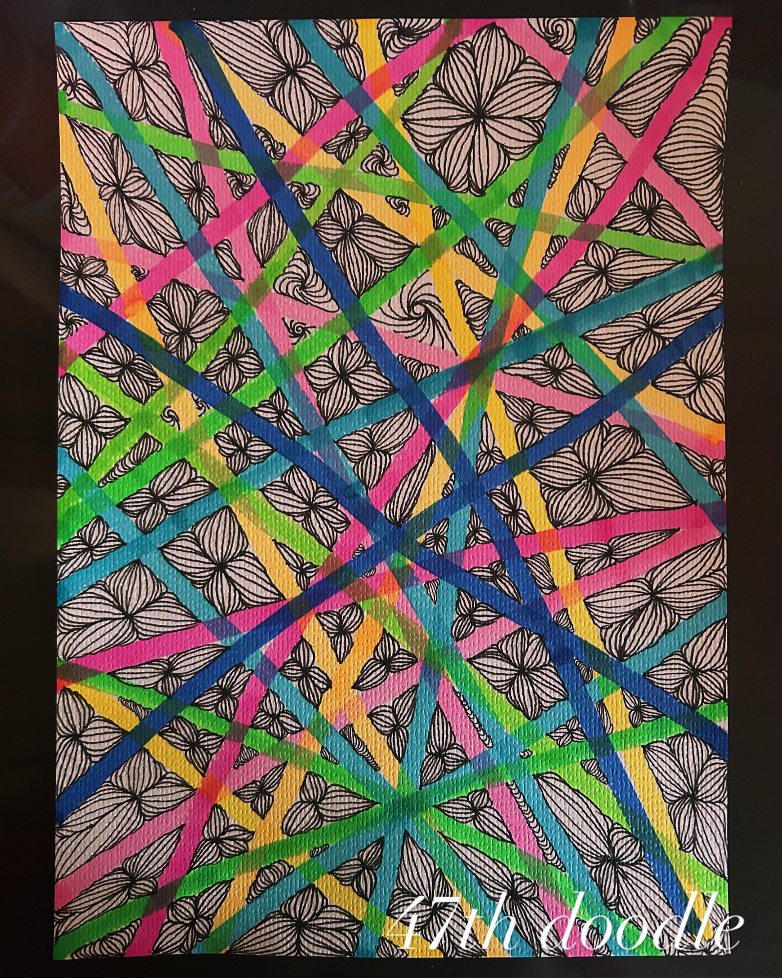 #47 抽象画 原画 A4