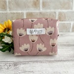 ラミネート ボックスポーチ小　花柄　コスメポーチ　北欧柄　ピンク