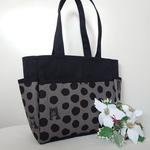 再入荷‼️　ꕤ受注製作ꕤ　エチノ　ねことどっと　サイドポケット　肩掛けトートバッグ