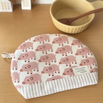 ＊まぁるいグラタンマット＊両面使える 鍋敷き ポットマット こぶたちゃん ナチュラル