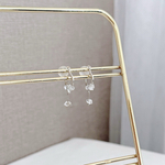 159 痛くないイヤリング ハーキマーダイヤモンドの上品きらめきイヤリング 天然石 上品
