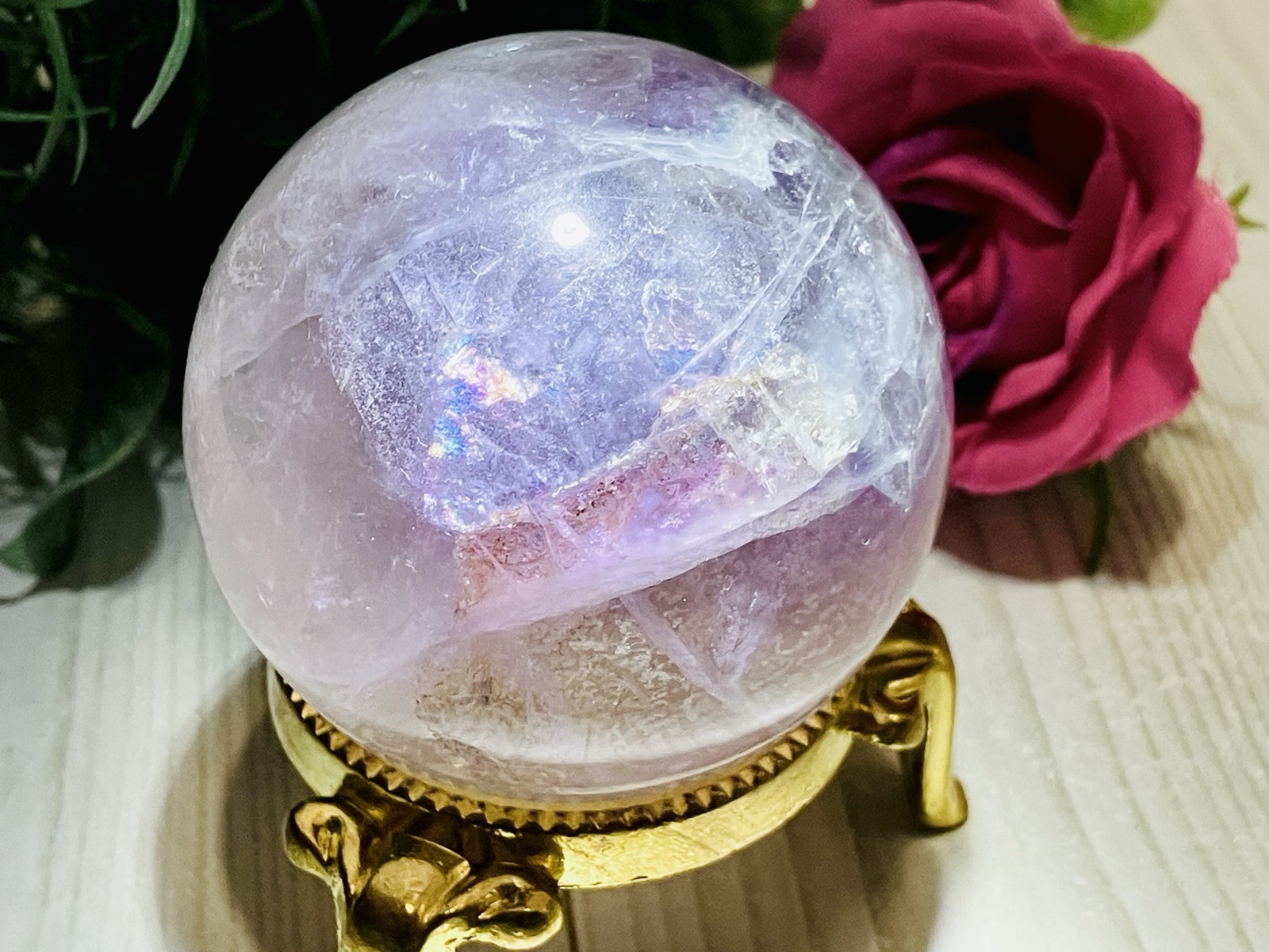 レインボー✨　エンジェルブレッシング　クリスタル　水晶　ポリッシュ　ダウ タビュラー✨ 水晶 虹 エンジェルブレッシング クリスタル