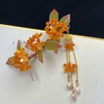金木犀のヘアクリップ(大)  下がり付き