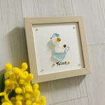 トイレ 表札 ワンちゃん 小鳥 リラックス 癒し シーグラスアート インテリア雑貨 正方形フレーム 壁掛け 置物 北欧 ガラス細工 海の宝石 贈り物 母の日プレゼント