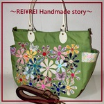 新作！お出掛けトート ♡ショルダー紐付き♡リバティ パッチワーク♡蝶々モチーフ♡帆布