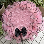 カフェマット🩷🖤フラッフィーマット🖤🩷直径51㎝（フリル含