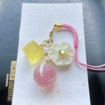 3種の和菓子の根付ストラップ 練り切り コスモス どんぐり飴 パステル チャーム 食品サンプル フェイクスイーツ ミニチュア 樹脂粘土 和風 着物 和装 和小物 リアル プレゼント プチギフト
