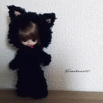 プチブライス　アウトフィット　黒猫ちゃん着ぐるみ　黒猫