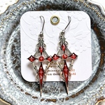 闇夜に光る紅い十字架ピアス(イヤリング)