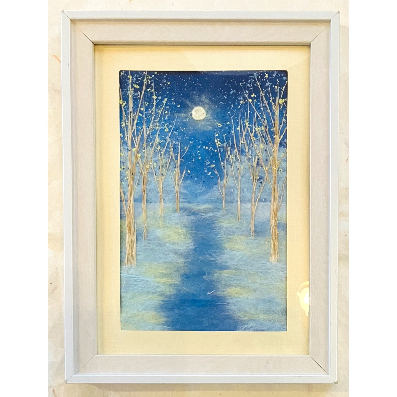 和紙ちぎり絵『枝垂れ桜』F6サイズ原画 - 和紙ちぎり絵-彩紘工房