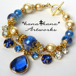 ‡**Blue teardrop**‡天然石ブレスレット2407