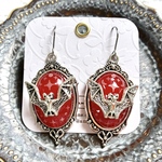 闇夜に光るコウモリと星々のピアス(イヤリング)