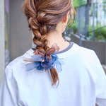 【秋冬限定】mini｜アズーロ｜彩る咲き編みシュシュ