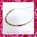 ［再販］虹色伝説🌈マルチカラートルマリンチップのネックレス💐　天然石　#minne_new  Swarovski  #マルチカラートルマリン　#トルマリン