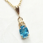 1.9ct!ブルージルコンのシンプルペンダント＊（ワイヤーアクセサリー ワイヤージュエリー 天然石 紫月  #  ）