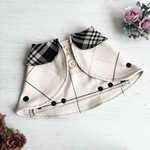 犬服　完成品　小型犬M〜Lサイズ　ポンチョ風コート　ケープ　チェック　男の子　女の子