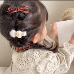 新作ෆ˚*ベルベット×ハート🤎🤍/ ヘアクリップ  ベビーヘアクリップ キッズヘアクリップ ハートのヘアクリップ　誕生日プレゼント　出産祝い　プレゼント