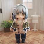 ハートがいっぱいカーディガン【モスグリーン】❤︎handmade❤︎11cmドールサイズ
