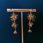 金木犀ピアス レジン ディップ液 揺れる 花モチーフ ハンドメイドアクセサリー
