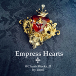 【新作】ブローチ『Empress Hearts』 ハート　アラベスク オーロラ スワロフスキー アンティーク調