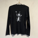 魔女ネコさん柄　長袖リブTシャツ