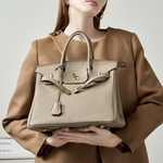 【手縫い】大人の上質を叶える、高級TOGO本牛革2WAYハンドバッグ、ショルダーバッグ 